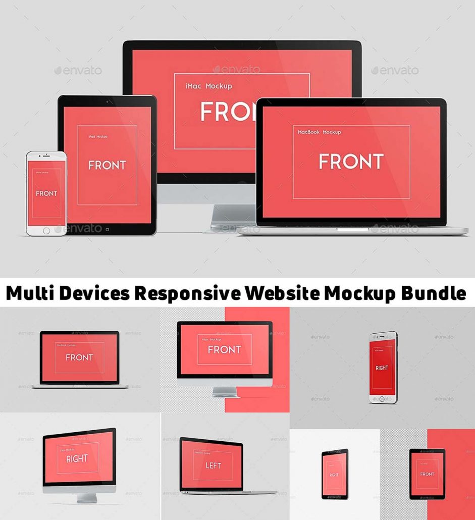 Multi devices responsive website mockup bundle | Free download