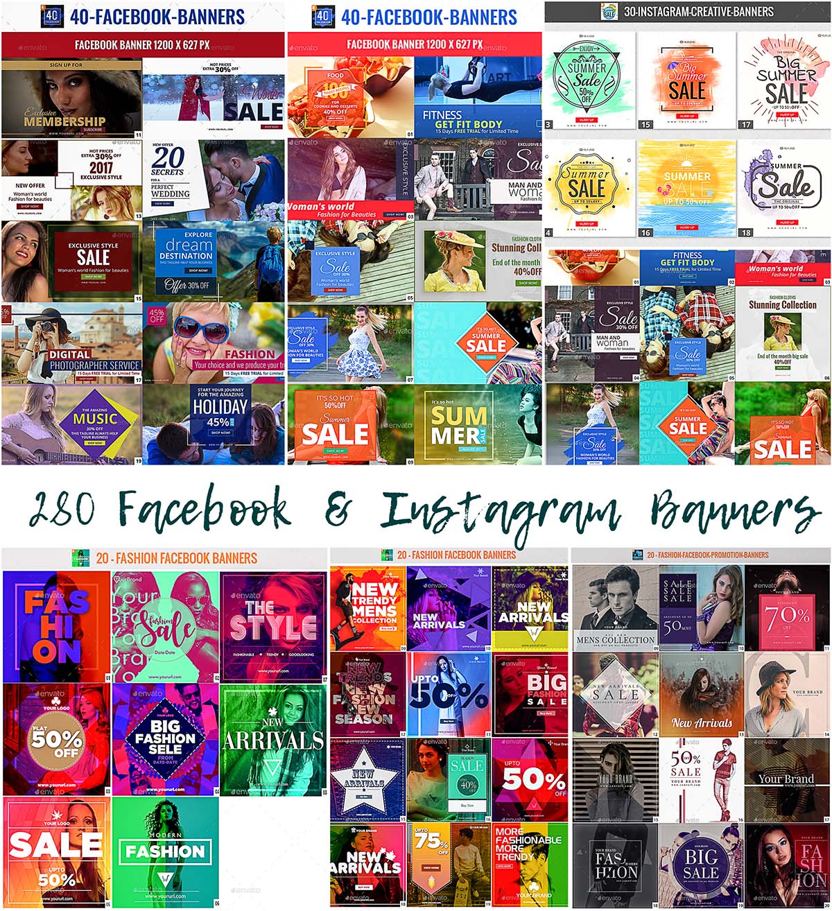 280 Facebook Instagram Banner Bundle Free Downloadcgispread Mobile Version