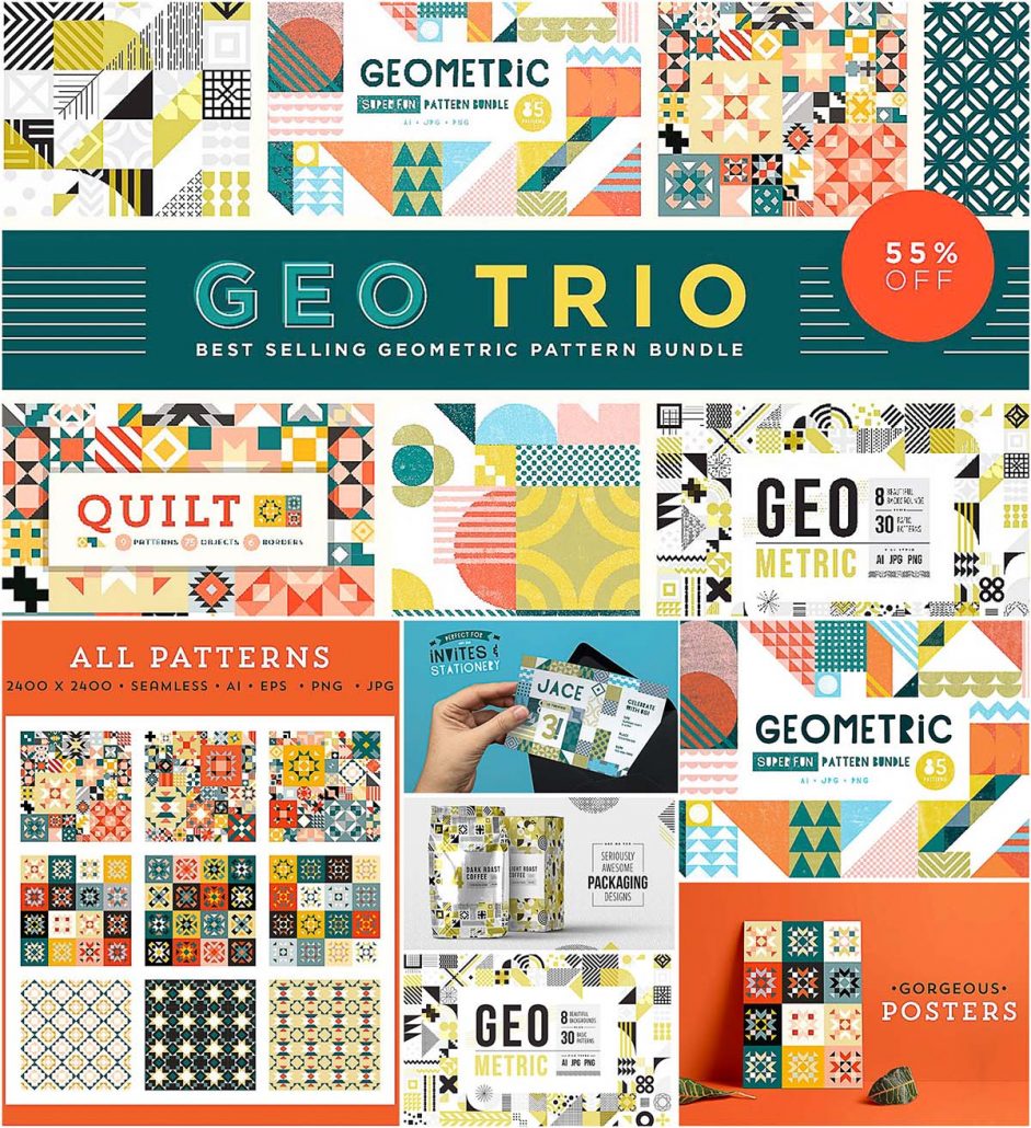 Download Geo Trio Pattern Bundle Free Download