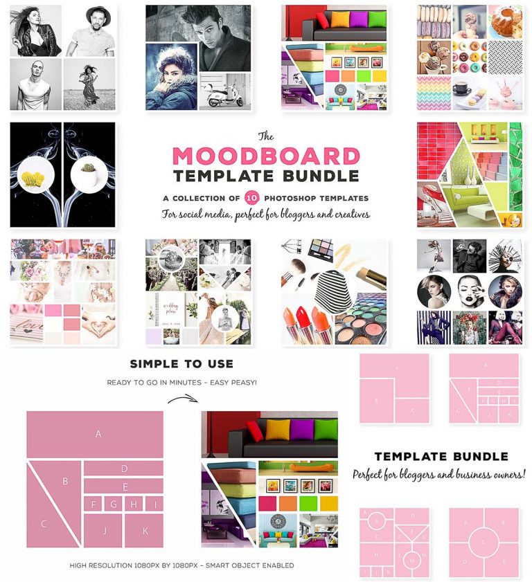 fashion mood board template for collection