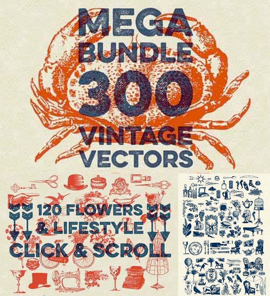 300 fine vintage vectors | Free download