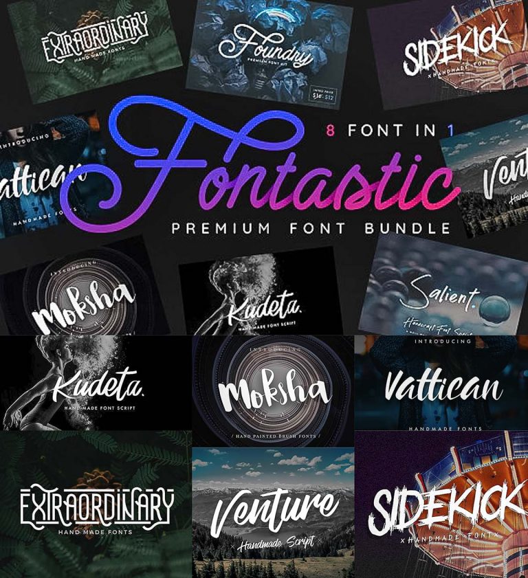 8 Lettering Font 8 in 1 font bundle | Free download