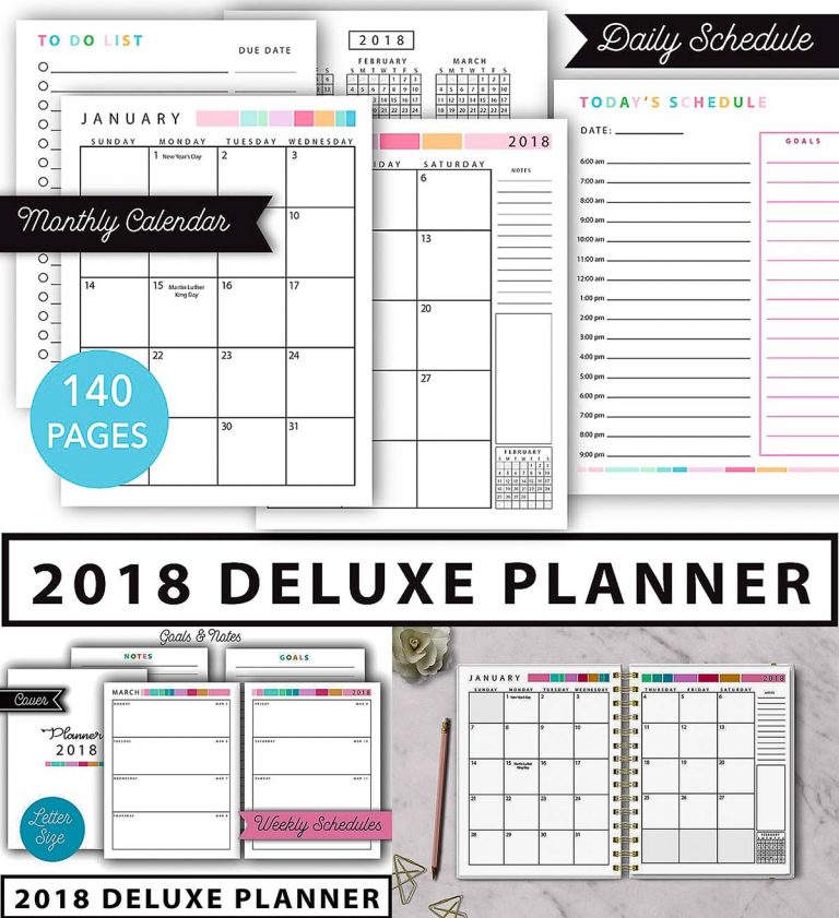 Printable 2018 planner | Free download