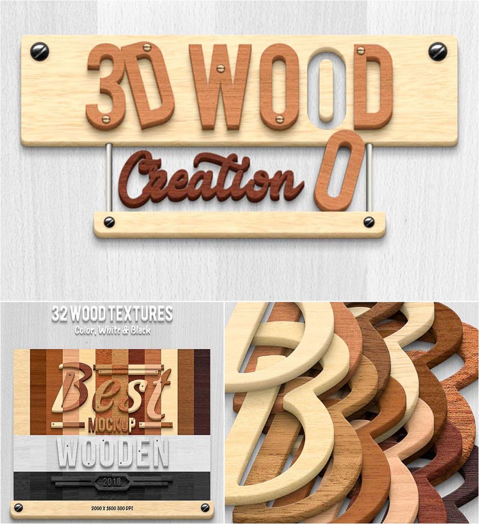 3d wood creation mockup | Free download