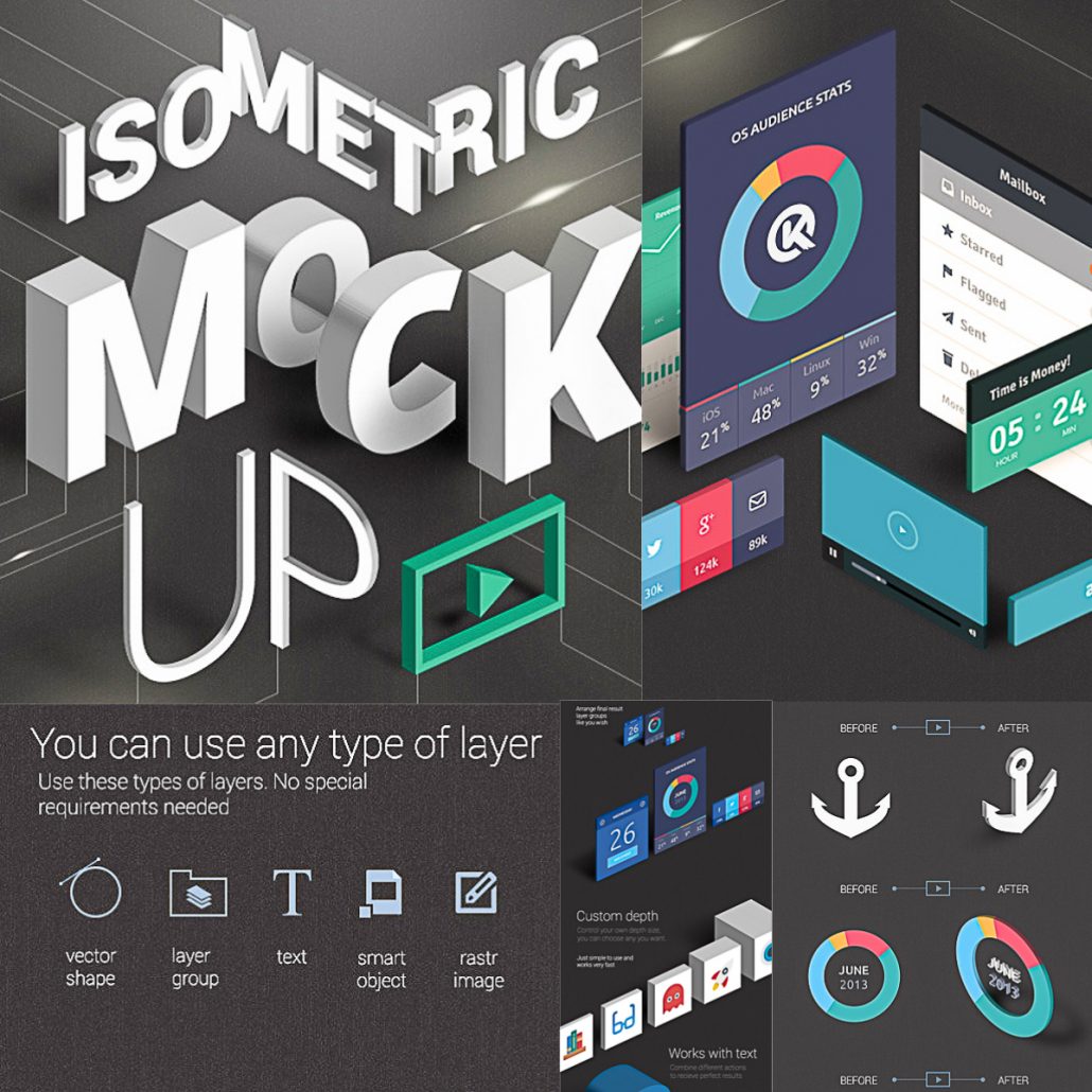 Download Isometric Mock-UP Actions | Free download