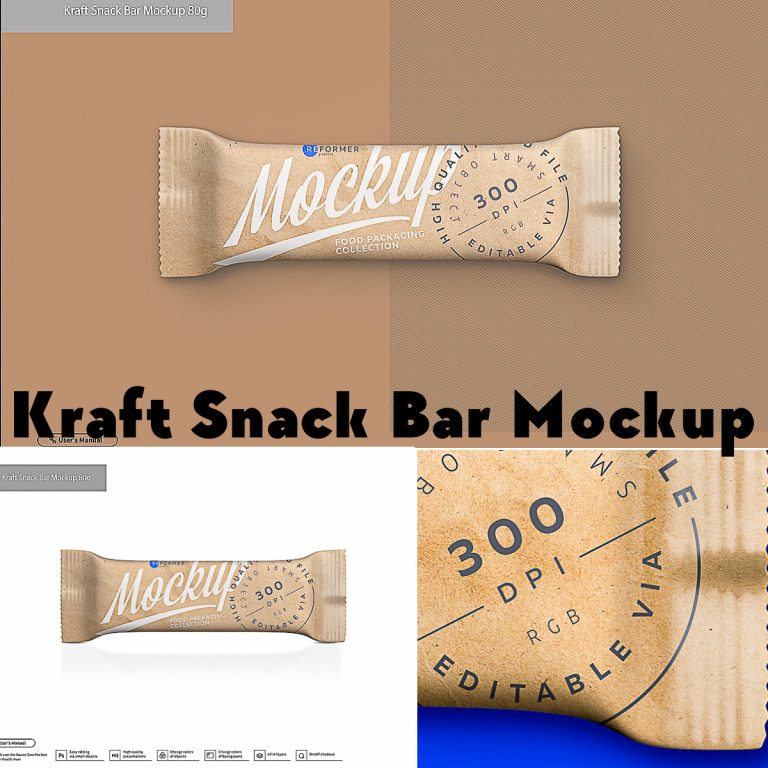 Download Kraft Snack Bar Mockup | Free download