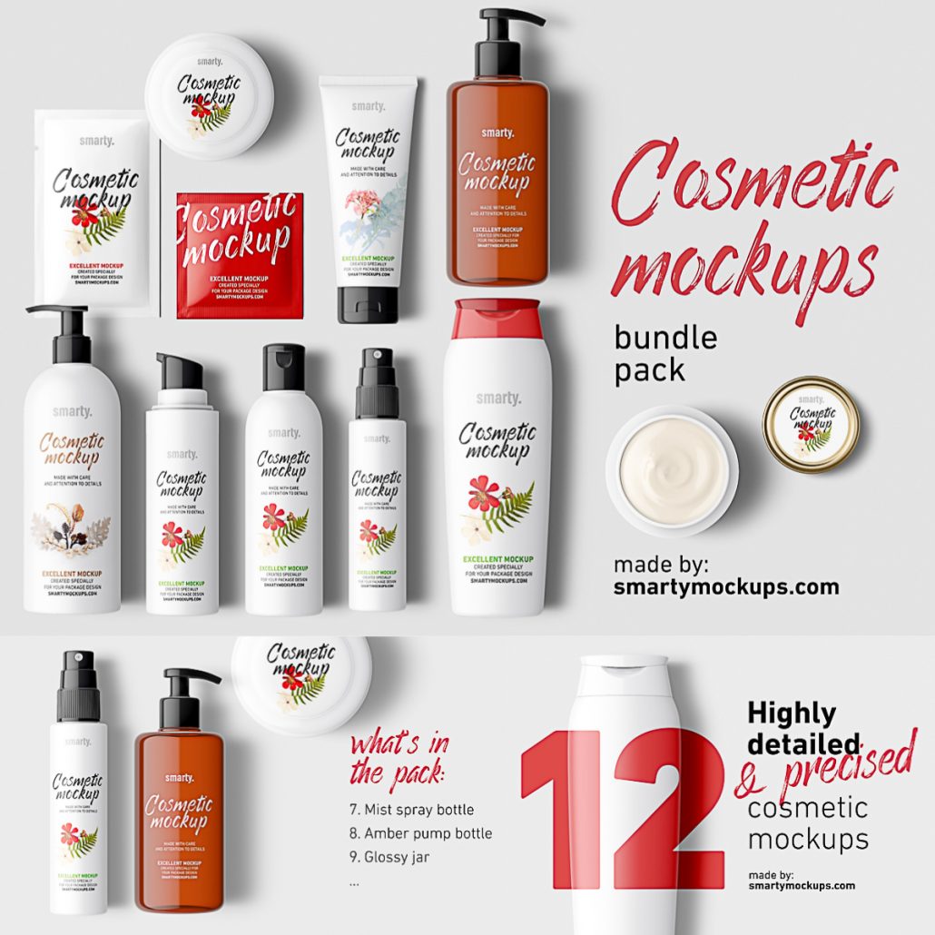 Cosmetic Mockups Bundle Pack Free download