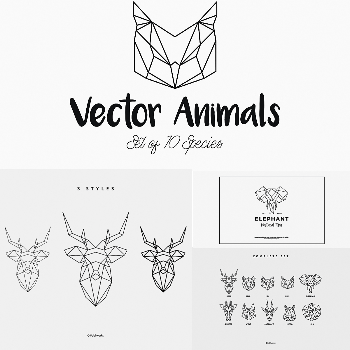 Download Geometric Vector Animals Set | Free download