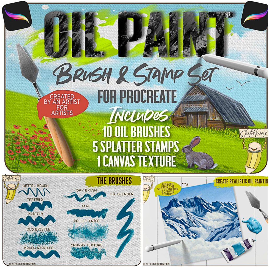 oil paint brush set procreate free