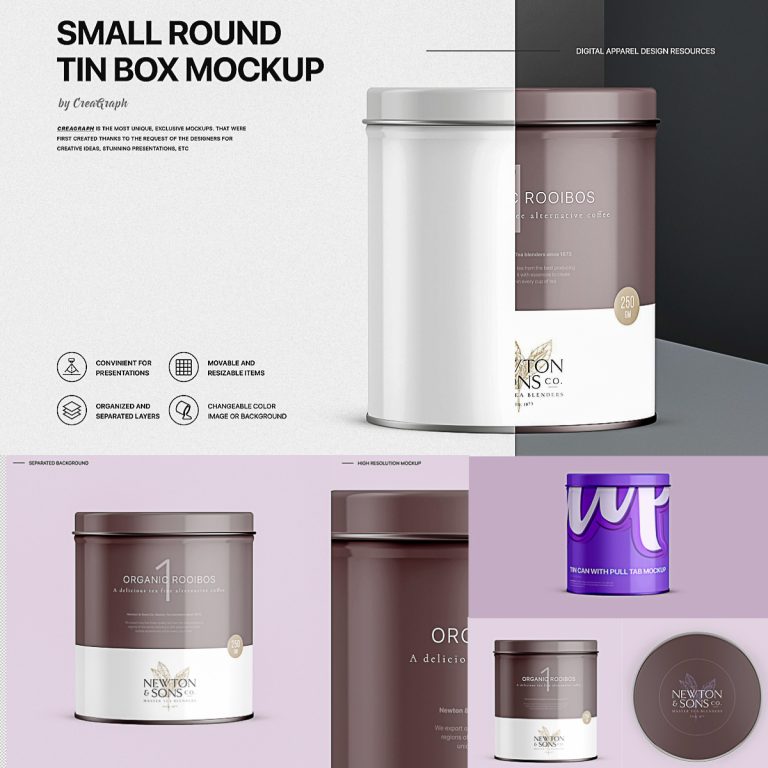 Download Small Round Tin Box Mockup | Free download