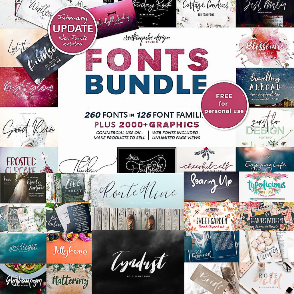 126 Awesome Fonts Bundle Free download