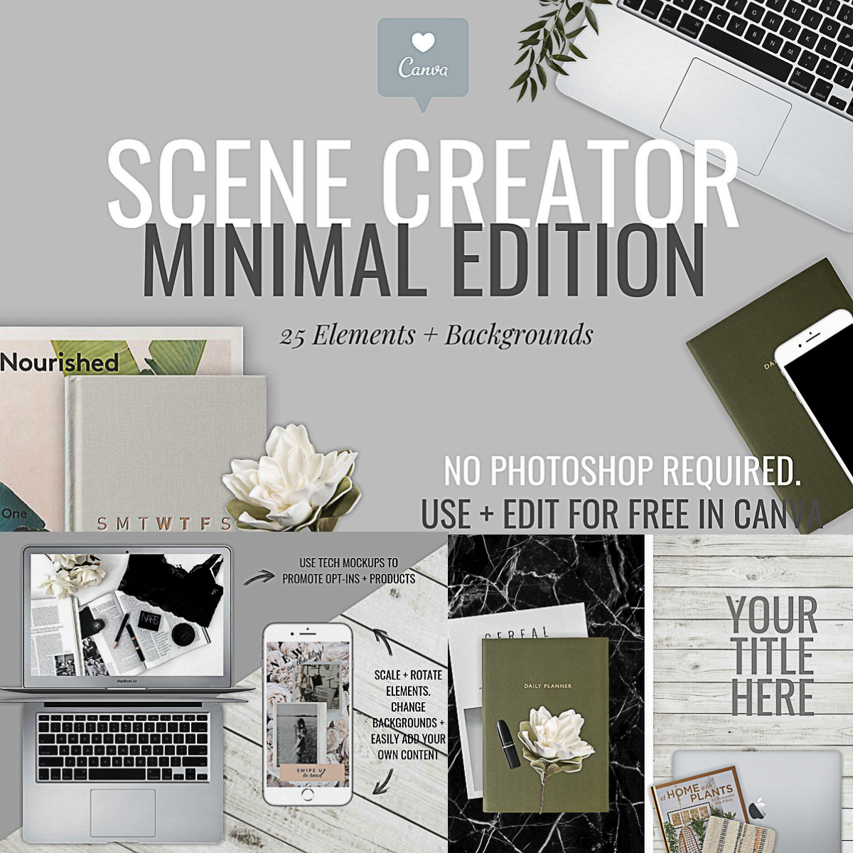 Minimal Tech Mockup Scene Creator