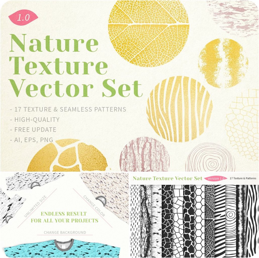 Download Introducing Nature Texture Vector Set. Beautiful patterns taken from nature are suitable for ...