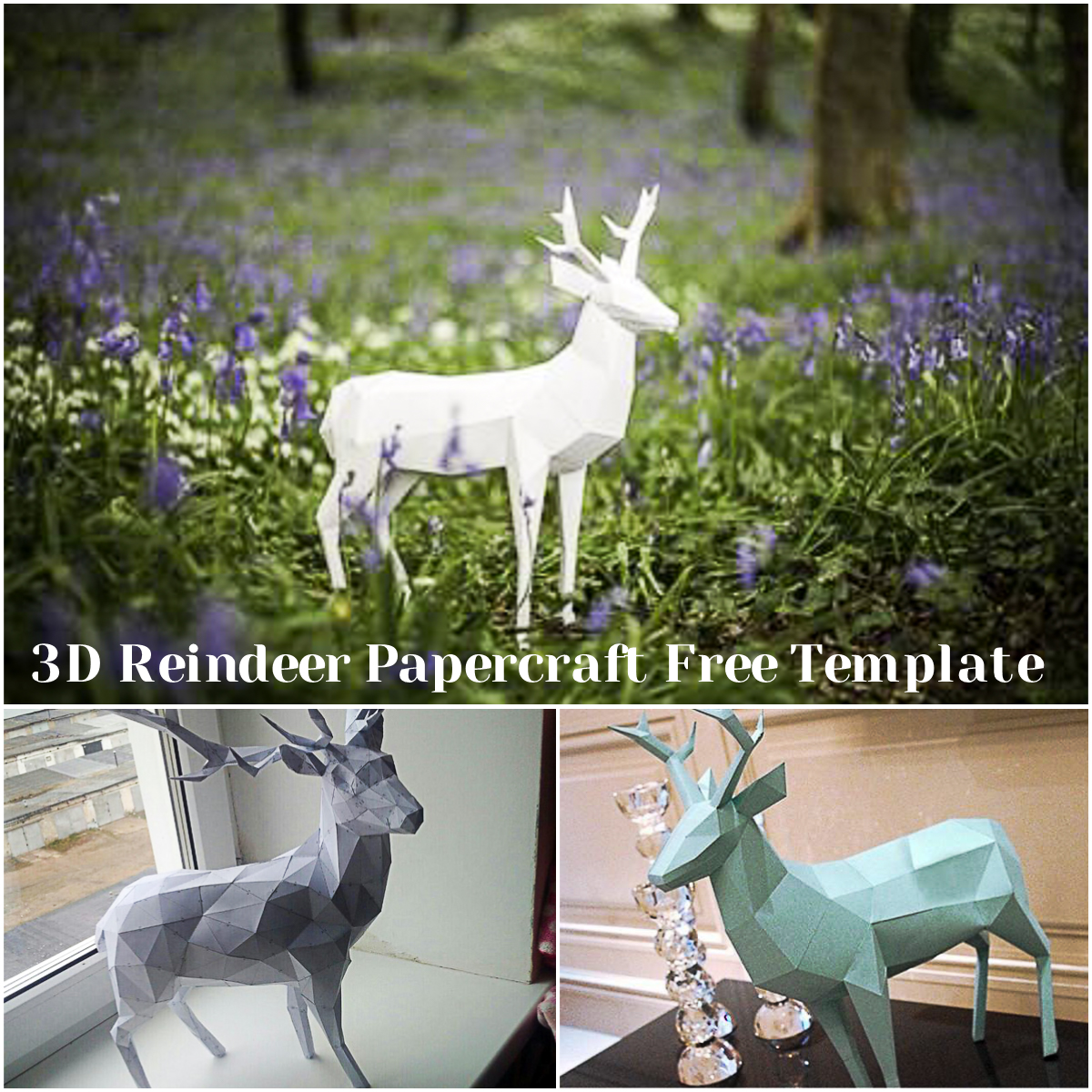 3D Reindeer Papercraft Free Template Free download