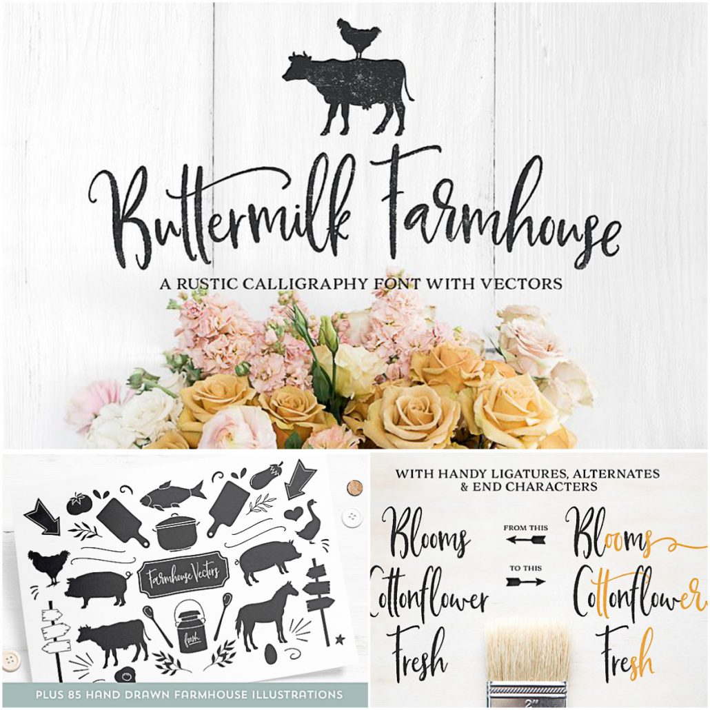 Buttermilk Farmhouse Type Graphics Free Download