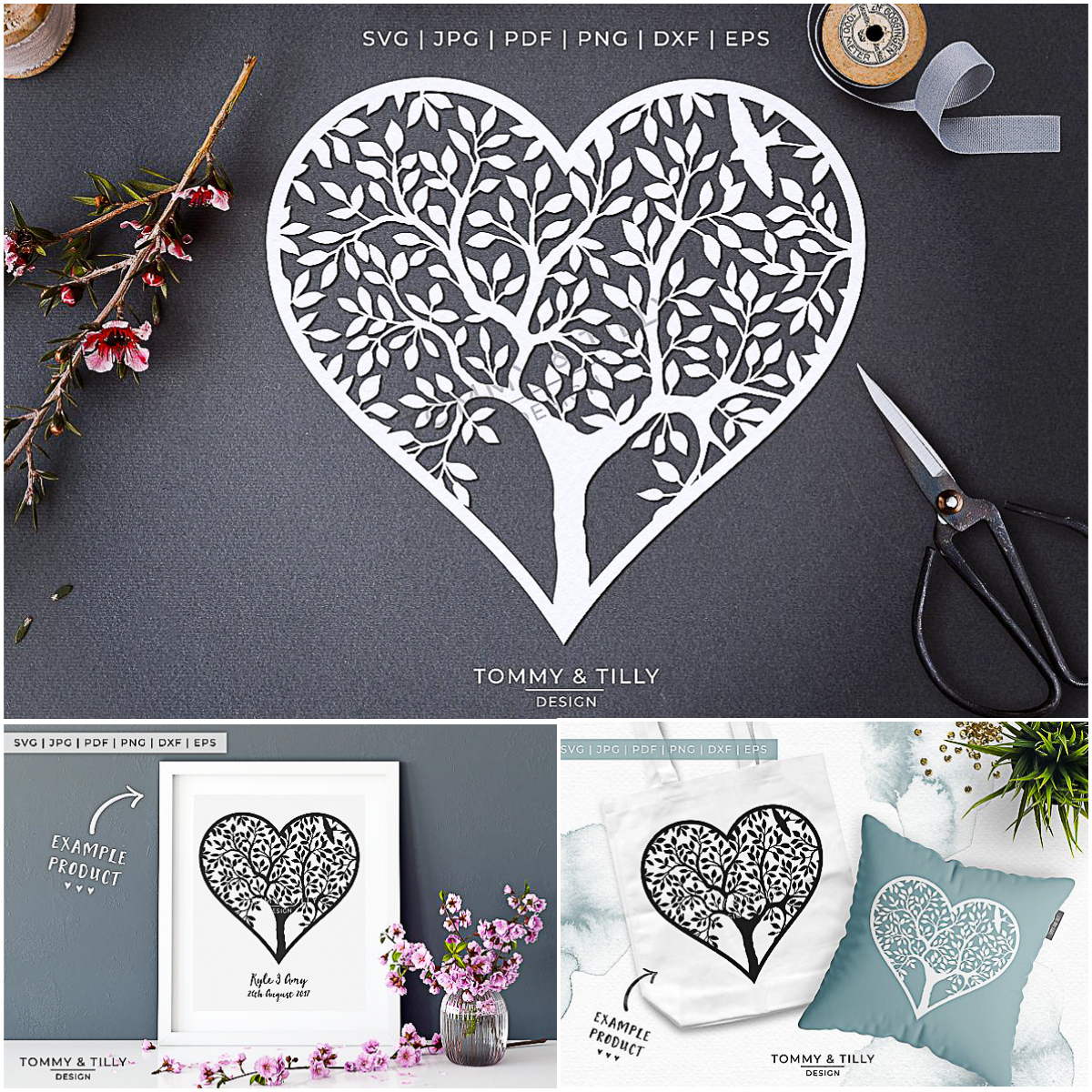 Download Heart Tree Papercut Template Free Download