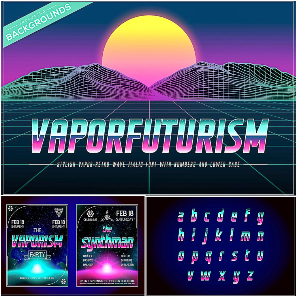 Vaporfuturism Retrowave Font | Free download