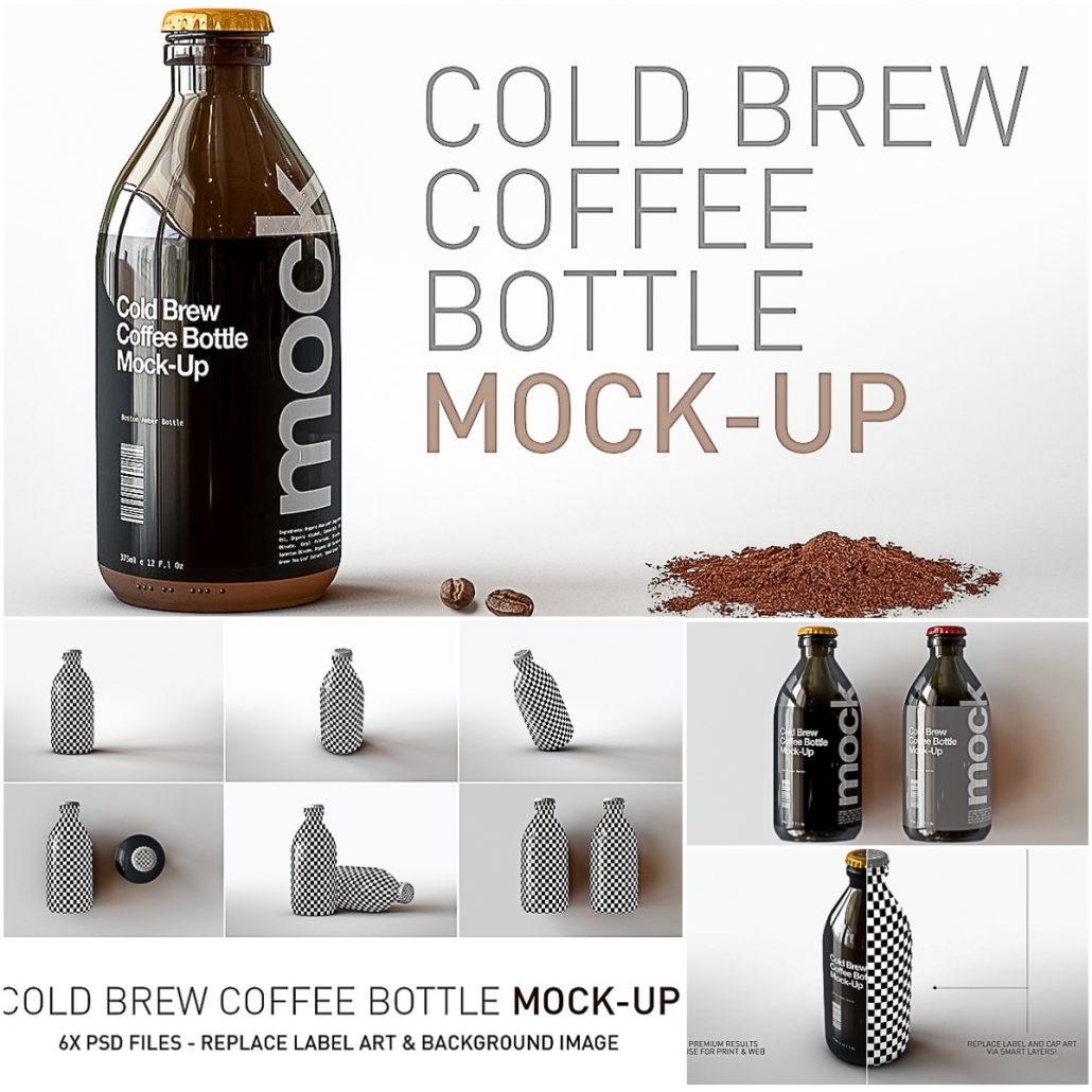 Download Cold Brew Coffee Bottle Mock Up | Free download