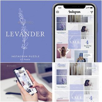 Lavender Instagram Puzzle Template | Free download