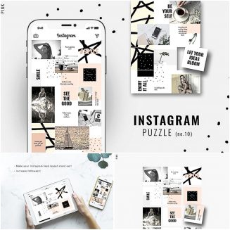 Pink Instagram Puzzle Template | Free download