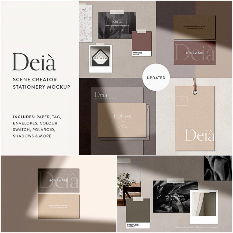 Deia Scene Creator Stationery Mockup Free download