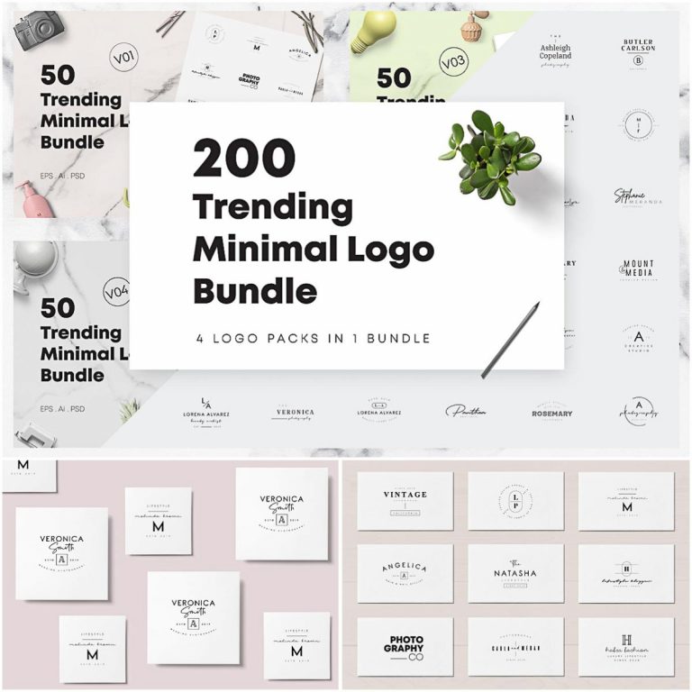 200 Trending Minimal Logo Bundle | Free download