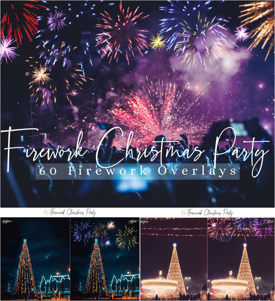 Download 60 Firework Christmas Party Overlays | Free download