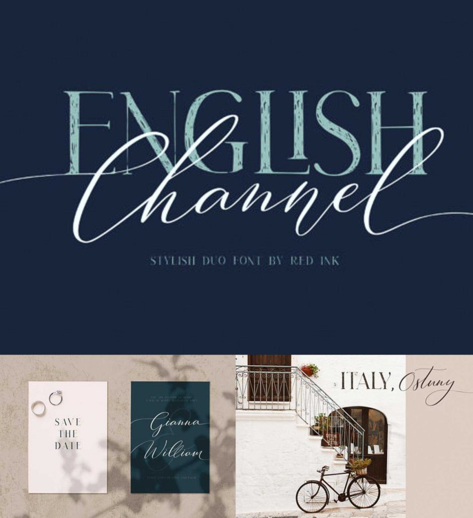 English Channel. Stylish Duo Font By Red Ink