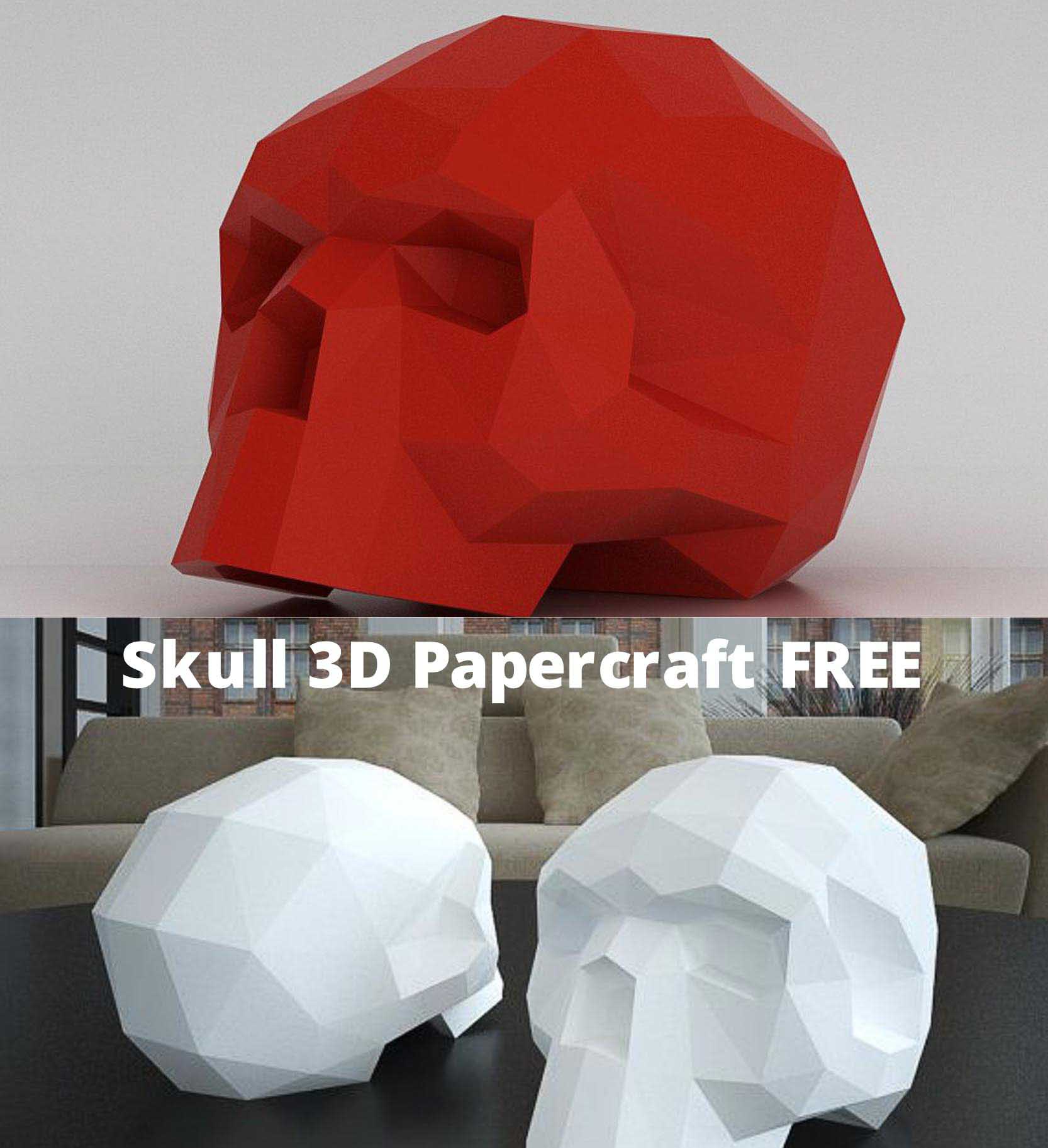 Introducing 3d paper model of human skull. You can easily create paper