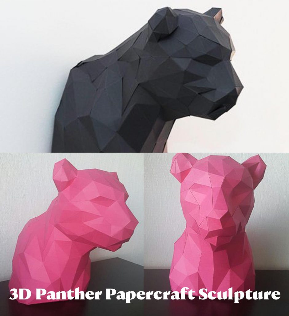 3D Panther Papercraft Sculpture  Free Download-1912