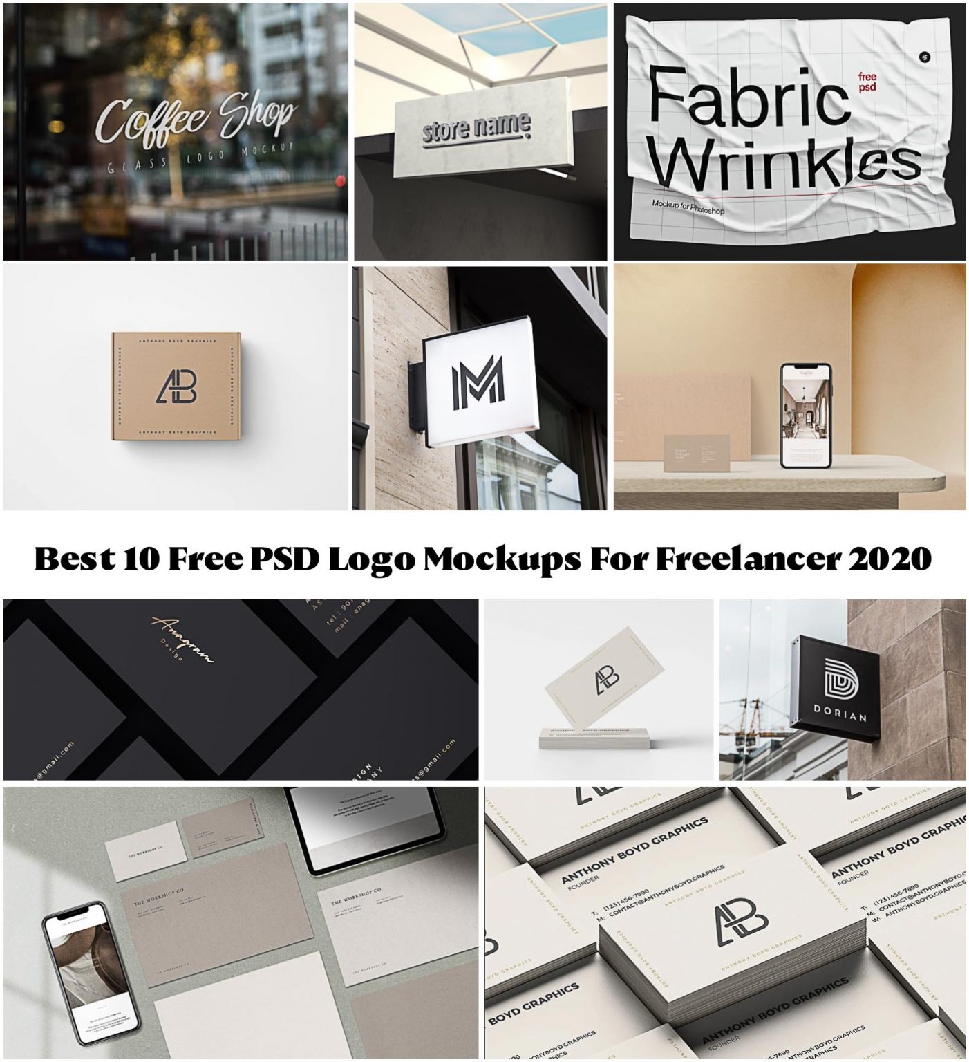 Best 10 Free PSD Logo Mockups For Freelancer 2020 Free