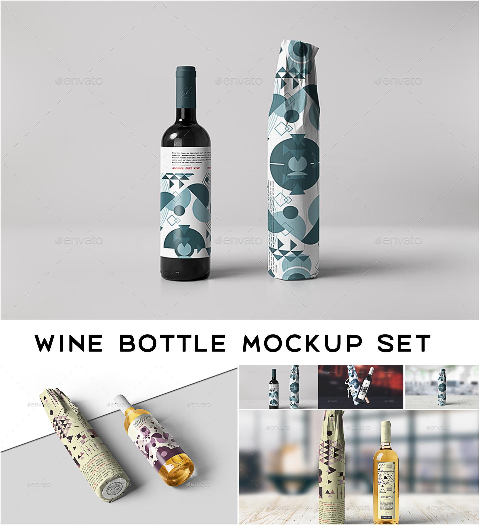 Download Wine Bottle Wrapping Mockup Free Download