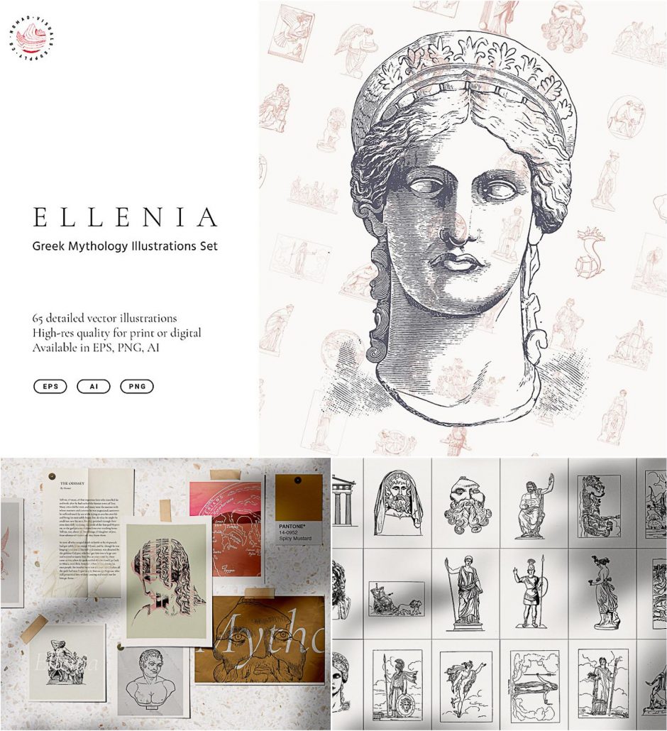 Ellenia Greek Mythology Illustrations | Free download