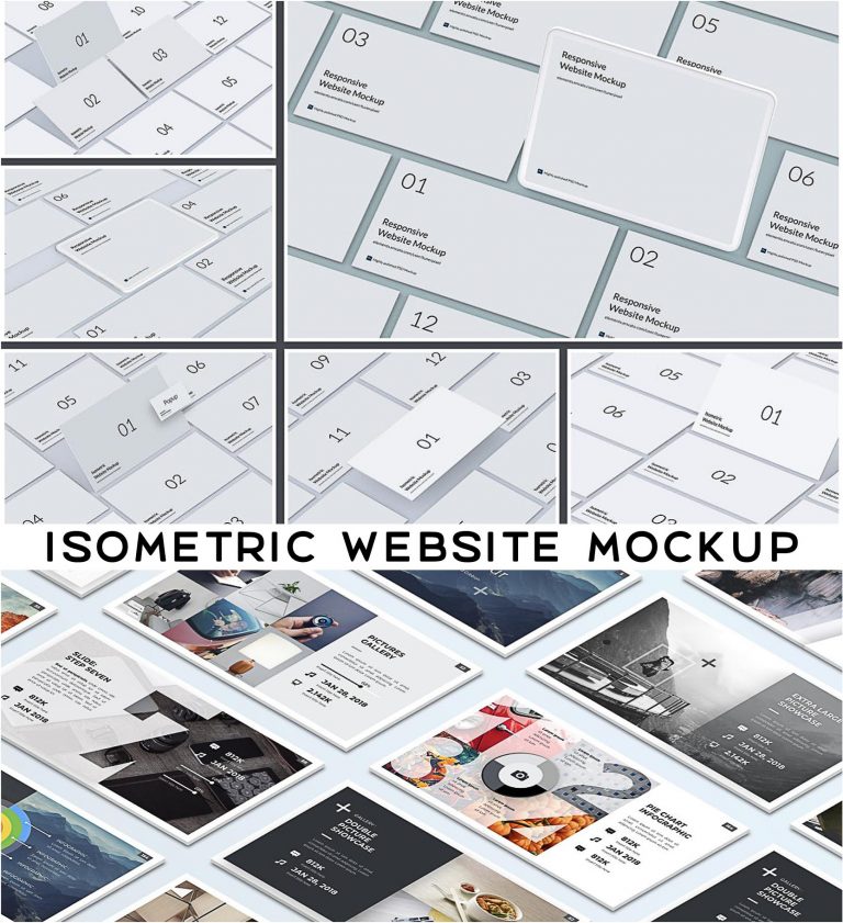 Isometric Website Mockup | Free download
