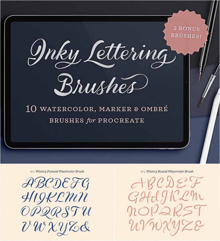 free procreate lettering brushes