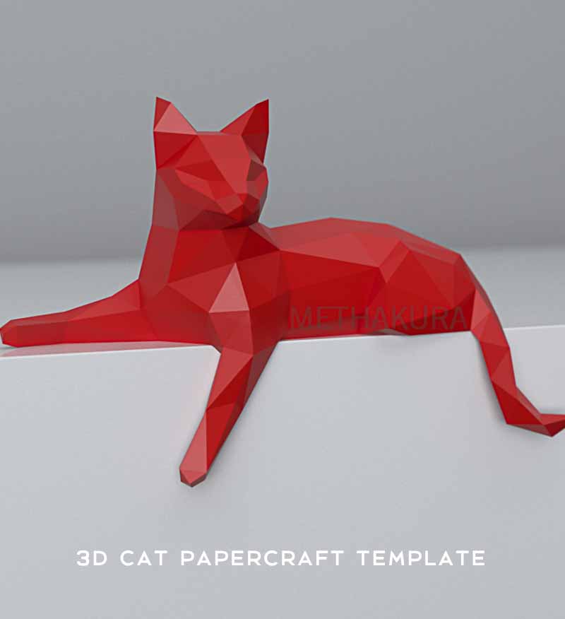 3d-cat-free-papercraft-template-free-download