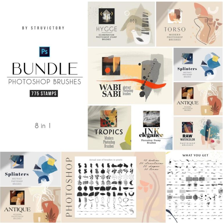 Photoshop Stamp Brushes Bundle | Free download