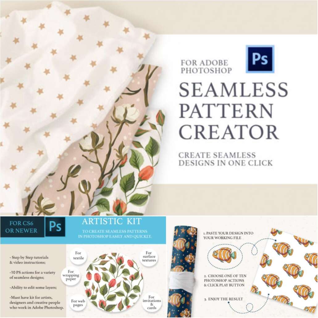 Photoshop Seamless Pattern Creator | Free download