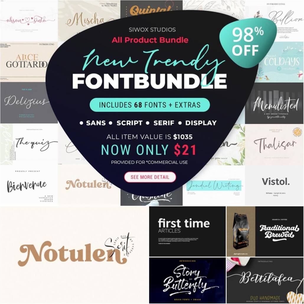 New Trendy Fonts Bundle Free download