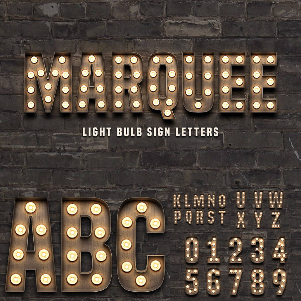 Marquee Light Bulb Sign Letters Free download