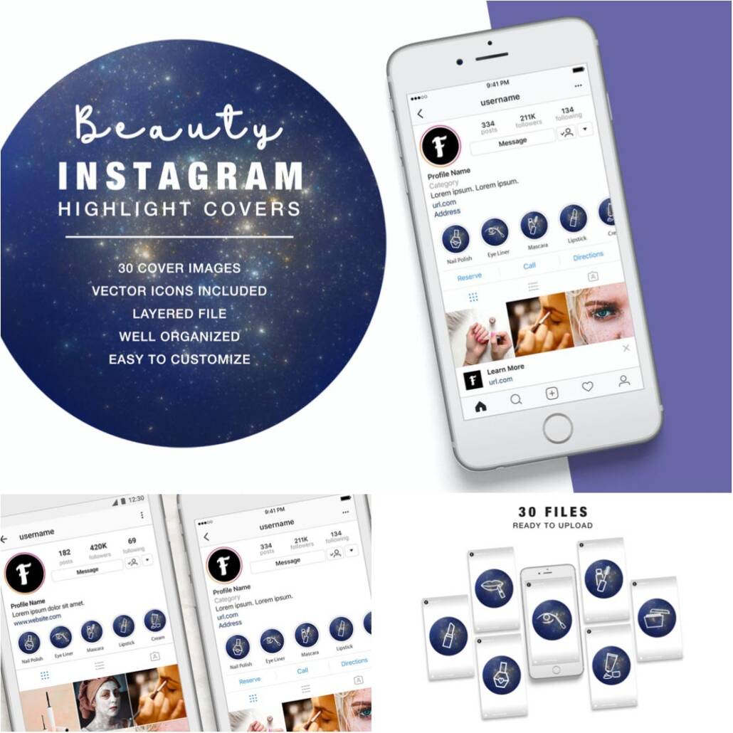 Beauty Instagram Highlight Set | Free download