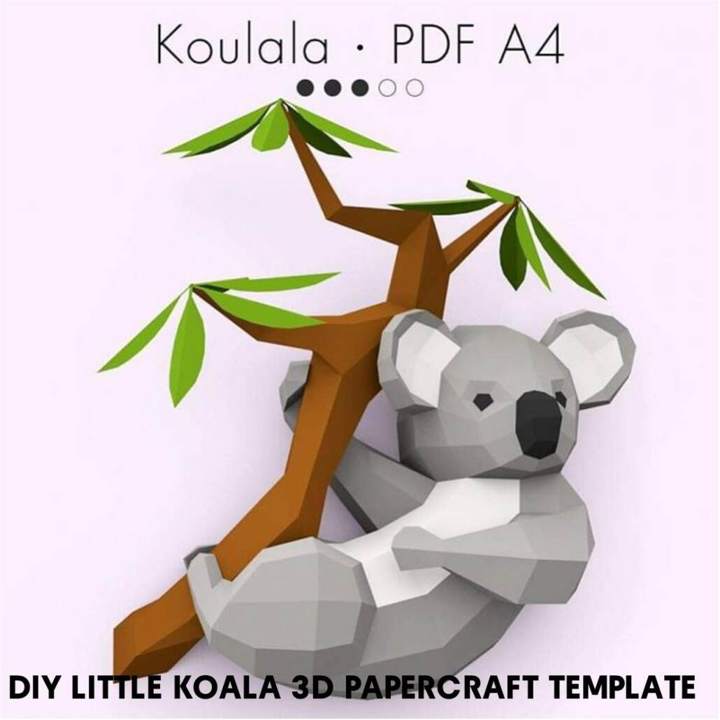 diy-koala-3d-papercraft-template