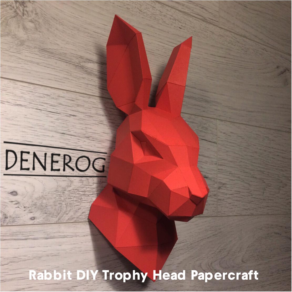 DIY Paper Rabbit Mask Papercraft Printable PDF
