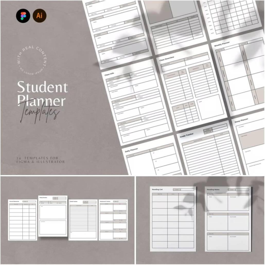 free student planner templates