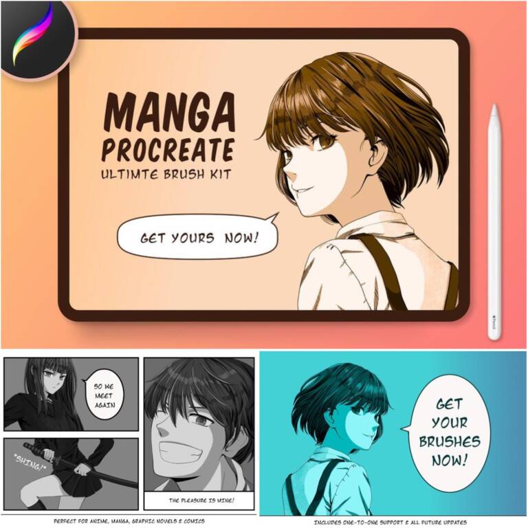 manga style procreate brushes free