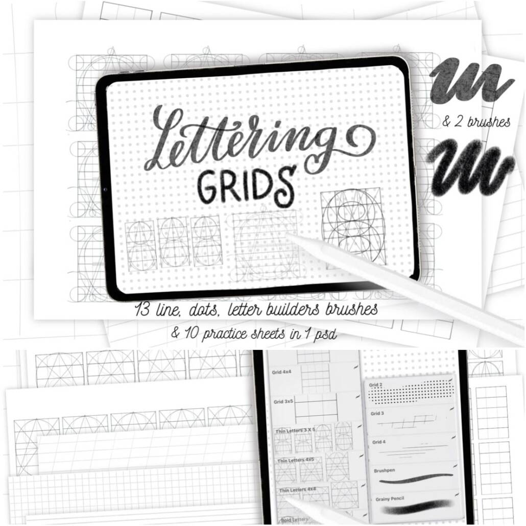Procreate Lettering Grids Set Free download