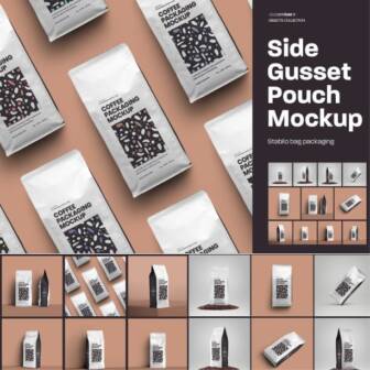 Side Gusset Pouch Coffee Mockups