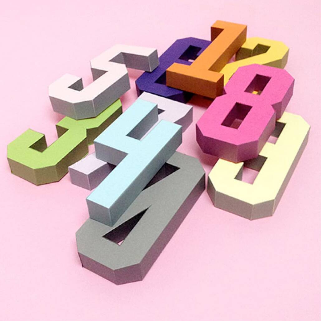 Papercraft Numbers 3D Number Templates | Free download