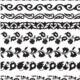 monochrome, seamless floral borders vector