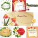 Floral spring frames set vector